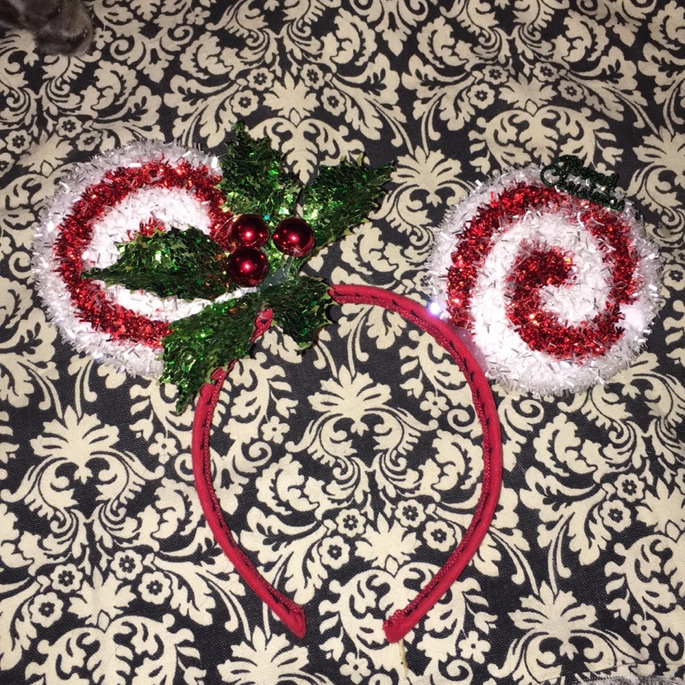 Handmade Christmas themed Minnie Mouse ears